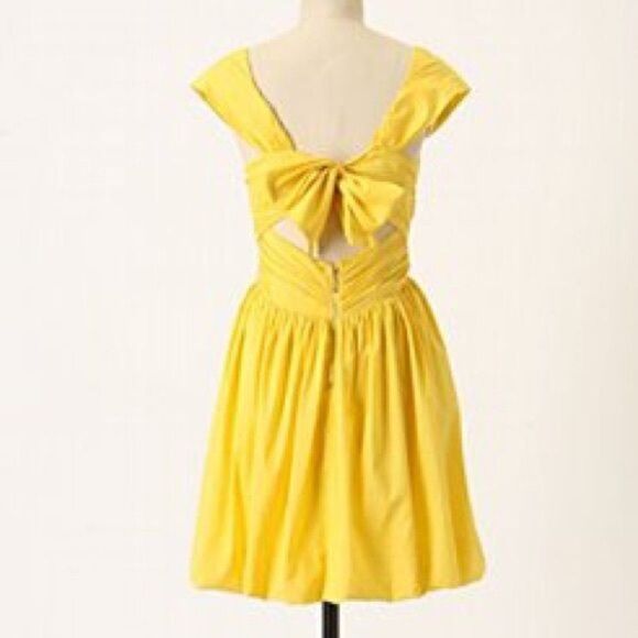LEIFSDOTTIR Anthro Yellow Bamboo Garden Dress 10 - Picture 2 of 11